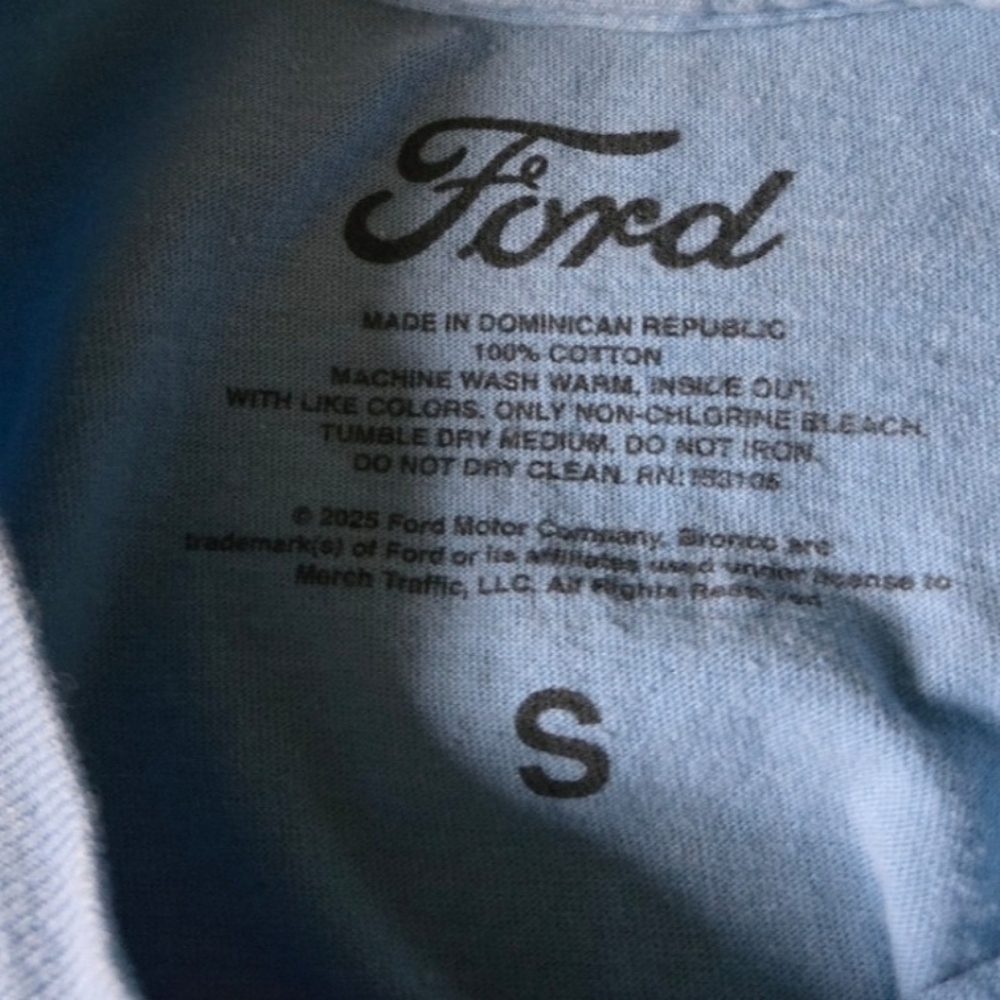 Ford Bronco Graphic Tee Light Blue Size Small Unisex - Picture 4 of 5